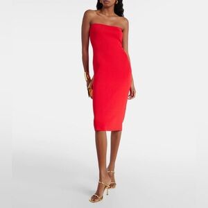 STAUD NWT Canna strapless stretch-jersey midi dress